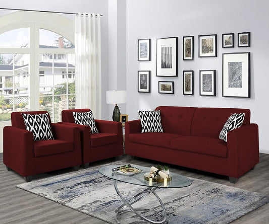 Adorn India Blazer Plus 3-1-1 Five Seater Sofa Set (Maroon)