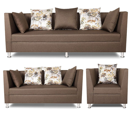 Adorn India Alica 3+2+1 Six Seater Sofa Set (Camel)