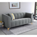 Adorn India Premium Mystic - 3 Years Warranty - 2 Seater Sofa Velvet Suede Fabric - Grey