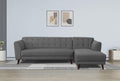 Adorn India (3 Years Warranty Leaf 6 Seater Corner Sofa Right Hand Side (Grey)