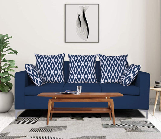 Adorn India Anigma 3 Seater Sofa (Blue)