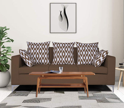 Adorn India Anigma 3 Seater Sofa (Brown)