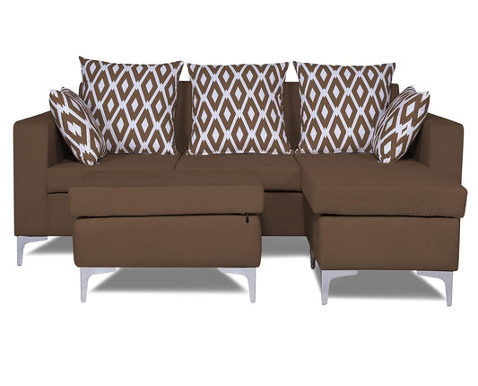 Adorn India Anigma Modular Sofa Set (Brown)