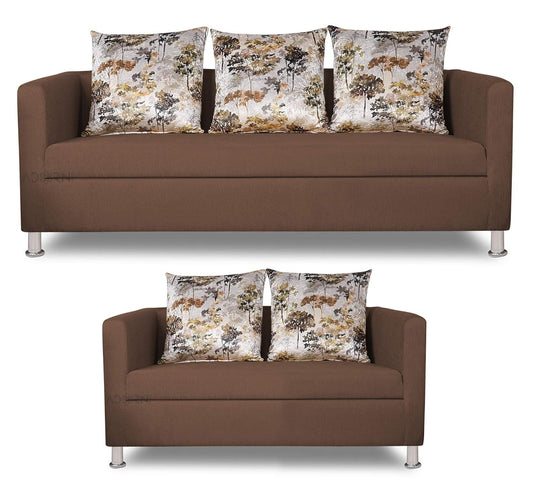 Adorn India Alita 3+2 Compact 5 Seater Sofa Set (Camel)