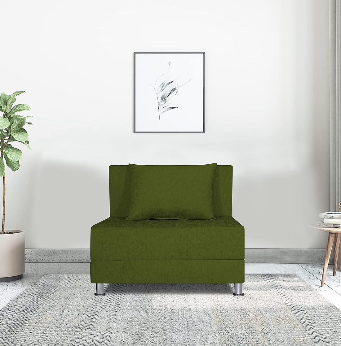 Adorn India Easy Alyn Plus Decent 2 Seater Sofa Cum Bed (3x6) (Green)(1 Year Warranty)