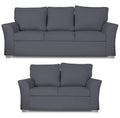 Alexia 3+2 5 Seater Sofa Set (Dark Grey)