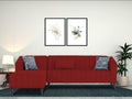 Adorn India Premium Laurel L Shape 6 Seater Sofa Set (LHS) (Red) (3 Year Warranty)