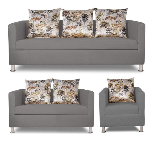 Adorn India Alita 3+2+1 Compact 6 Seater Sofa Set (Light Grey)