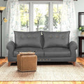 Adorn India Premium Jarvis 3 Seater Sofa (Leatherette Suede Fabric Color Grey)