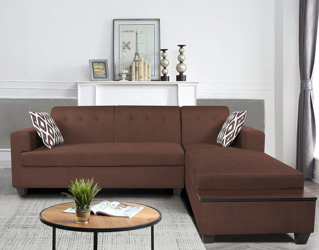 Blazer L Shape 6 Seater Sofa Set (Right Side) (Brown)
