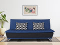 Adorn India Arden 4 Seater Rhombus Sofa Cum Bed 4 X 6 (Blue & Black) (3 Year Warranty)