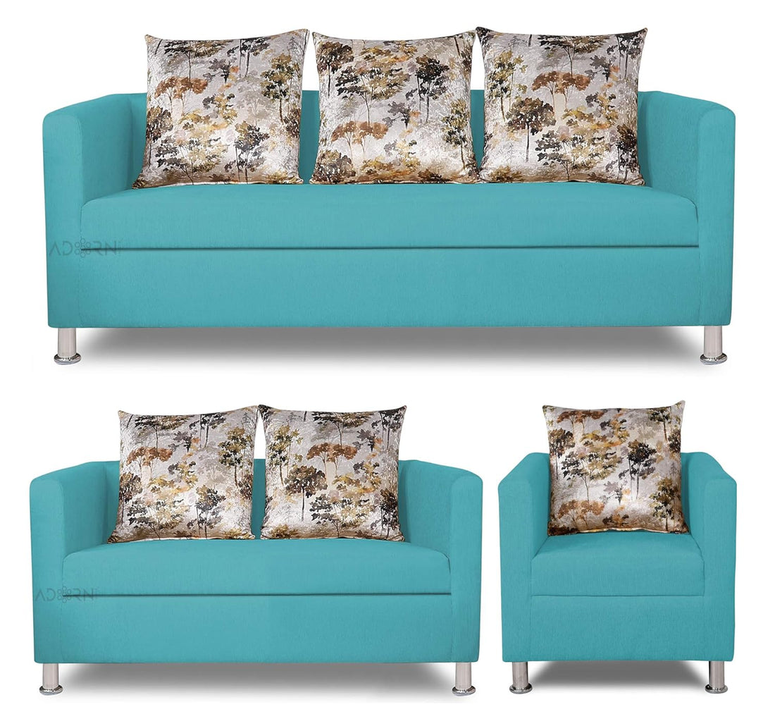 Alita 3+2+1 Compact 6 Seater Sofa Set (Aqua Blue)