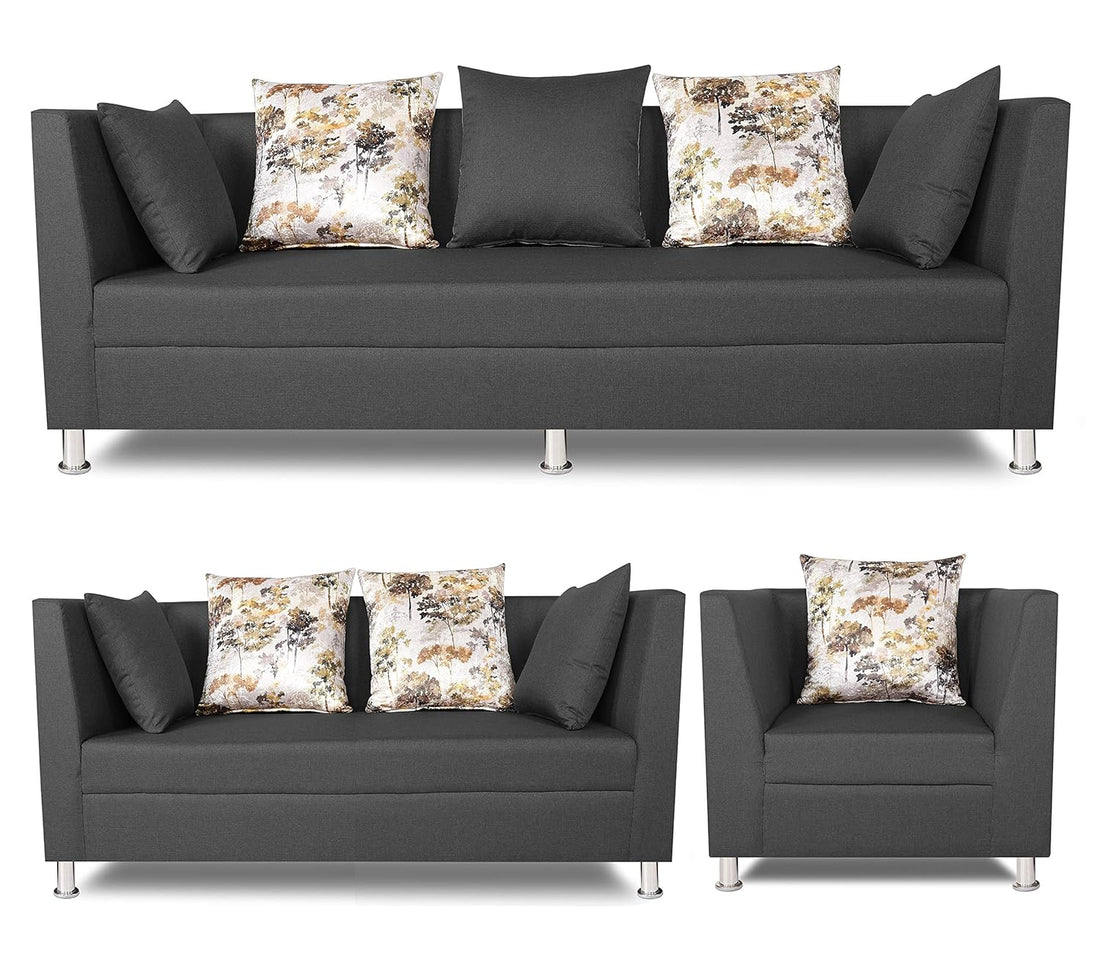 Alica 3+2+1 6 Seater Sofa Set (Dark Grey)
