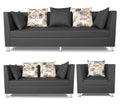 Alica 3+2+1 6 Seater Sofa Set (Dark Grey)