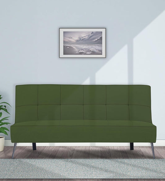 Adorn India Benjamin 3 Seater Sofa Cum Bed (Green) (3 Year Warranty)