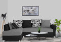Adorn India (3 Years Warranty Boom 5 Seater Corner Sofa Floral Cushion Right Hand Side (Grey & Black)