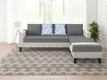 Ashley Digital Print Leatherette Fabric L Shape 5 Seater Sofa Set RHS (Grey & White)