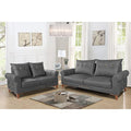 Premium Jarvis 3+2 5 Seater Sofa Set (Leatherette Suede Fabric Colour Grey)