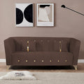 Adorn India Premium Lotus 3 Seater Sofa (Velvet Fabric Colour Brown)