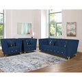 Premium Lotus 3-1-1 5 Seater Sofa Set (Velvet Suede Fabric Colour Blue)