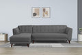 Adorn India (3 Years Warranty Leaf 6 Seater Corner Sofa (Grey) Left Hand Side