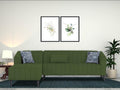 Adorn India Premium Laurel L Shape 6 Seater Sofa Set (LHS) (Green) (3 Year Warranty)