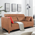 Adorn India Premium Pluto 3 Seater Sofa (Tan)