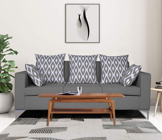 Adorn India Anigma 3 Seater Sofa (Grey)