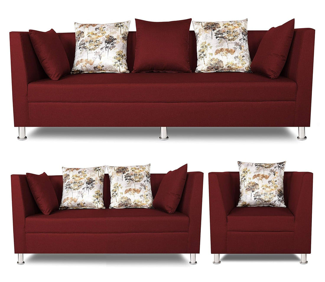 Alica 3+2+1 6 Seater Sofa Set (Maroon)