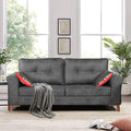 Premium Aslaug 3 Seater Sofa (Leatherette Suede Fabric Colour Grey)