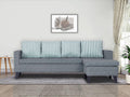 Adorn India Abington Stripes L Shape 5 Seater Sofa Set RHS (Grey) (3 Year Warranty)