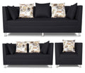 Alica 3+2+1 6 Seater Sofa Set (Black)