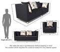 Alica 3+2+1 6 Seater Sofa Set (Black)