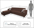 Blazer L Shape 6 Seater Sofa Set (Left Side) (Brown)