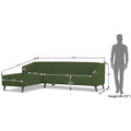Adorn India Premium Laurel L Shape 6 Seater Sofa Set (LHS) (Green) (3 Year Warranty)