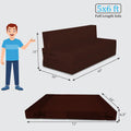 Adorn India Easy 3 Seater Sofa Cum Bed | Velvet Fabric | Brown | Plain Design | 6x5 Ft | Comfortable Seating | Washable Cover | Perfect for Home & Office