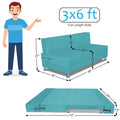 Adorn India Easy Alyn Plus Decent 2 Seater Sofa Cum Bed (3x6) (Aqua Blue) (1 Year Warranty)