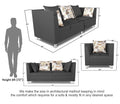 Alica 3+2+1 6 Seater Sofa Set (Dark Grey)