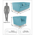 Premium Lotus 3-1-1 5 Seater Sofa Set (Velvet Fabric Colour Aqua Blue)