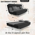 Adorn India Premium New Aspen 3 Seater Sofa Cum Bed 4X6 Velvet Suede with 2 Cushions (Color Dark Grey & Grey) and Suitable for All Indoor, with 3 Years Warranty