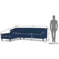 Adorn India Premium Laurel L Shape 6 Seater Sofa Set (LHS) (Blue) (3 Year Warranty)