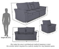 Alexia 3+2+1 6 Seater Sofa Set (Dark Grey)