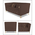 Adorn India Premium Lotus 3 Seater Sofa (Velvet Fabric Colour Brown)
