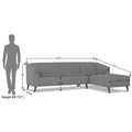 Adorn India Premium Laurel L Shape 6 Seater Sofa Set (RHS) (Grey) (3 Year Warranty)
