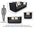 Alica 3+2+1 6 Seater Sofa Set (Dark Grey & Black)