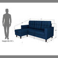 Darcy L Shape 4 Seater Sofa Set (Blue)