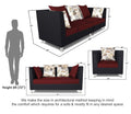 Alica 3+2+1 6 Seater Sofa Set (Maroon & Black)