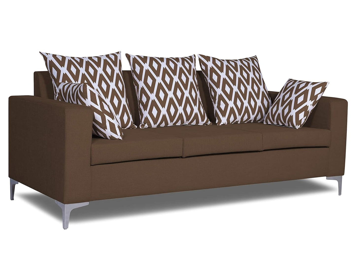 Adorn India Anigma 3 Seater Sofa (Brown)