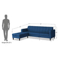 Rio Elegant L Shape 5 Seater Sofa Set (LHS) (Blue)