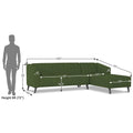 Adorn India Premium Laurel L Shape 6 Seater Sofa Set (RHS) (Green) (3 Year Warranty)